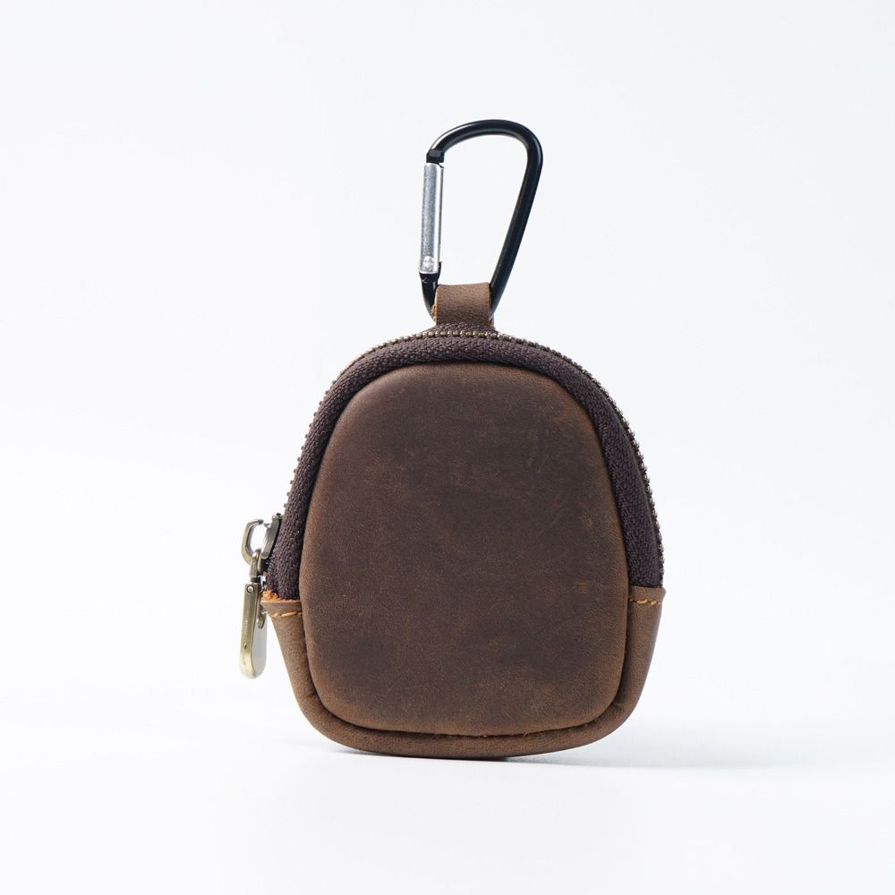 Genuine Leather Cowhide Coin Purses With Keyring Coin Pouch Fashion Small Purses