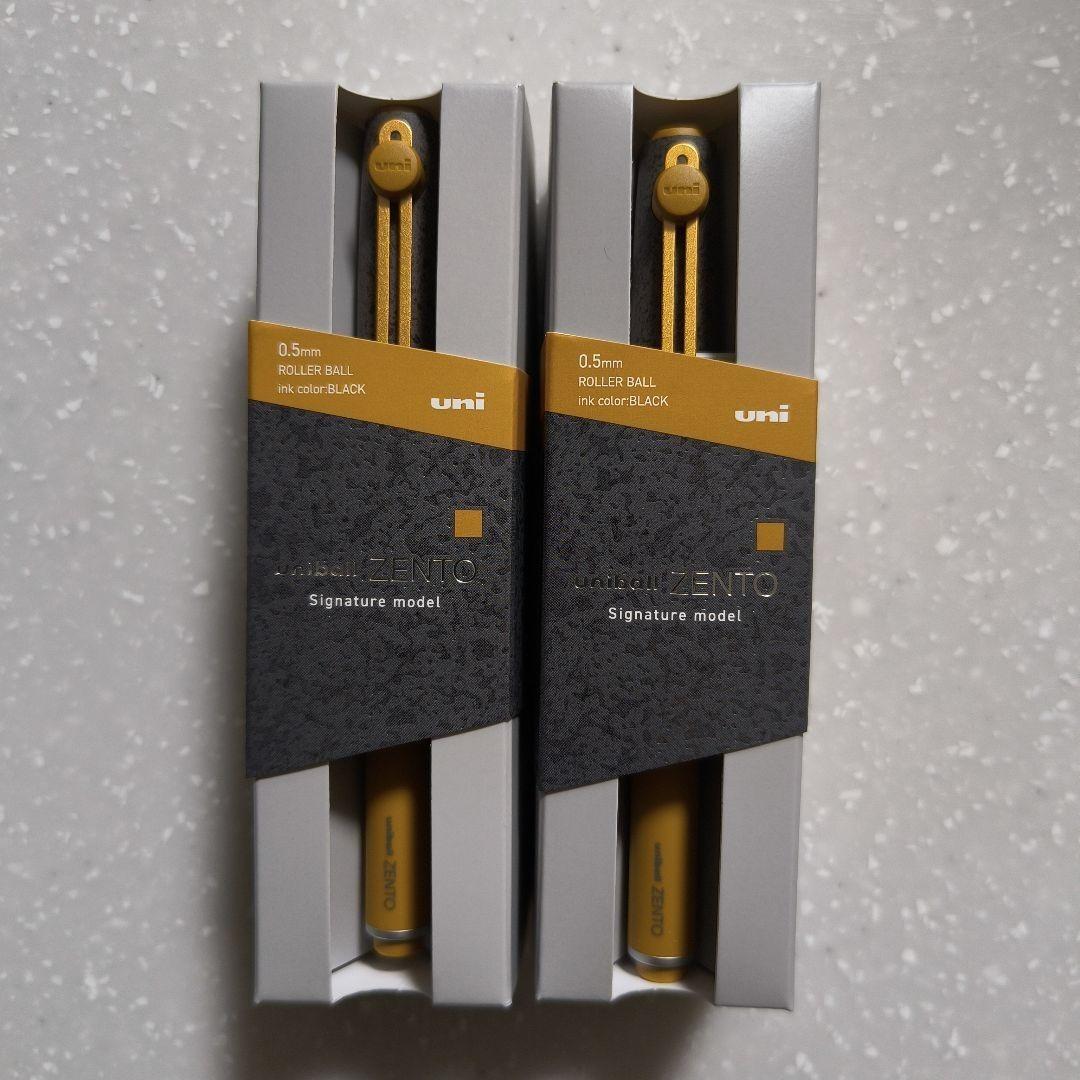2 набора Mitsubishi Uni-ball ZENTO 0,5 мм Модель Signature Латунь с покрытием под камень Ограниченная серия Япония