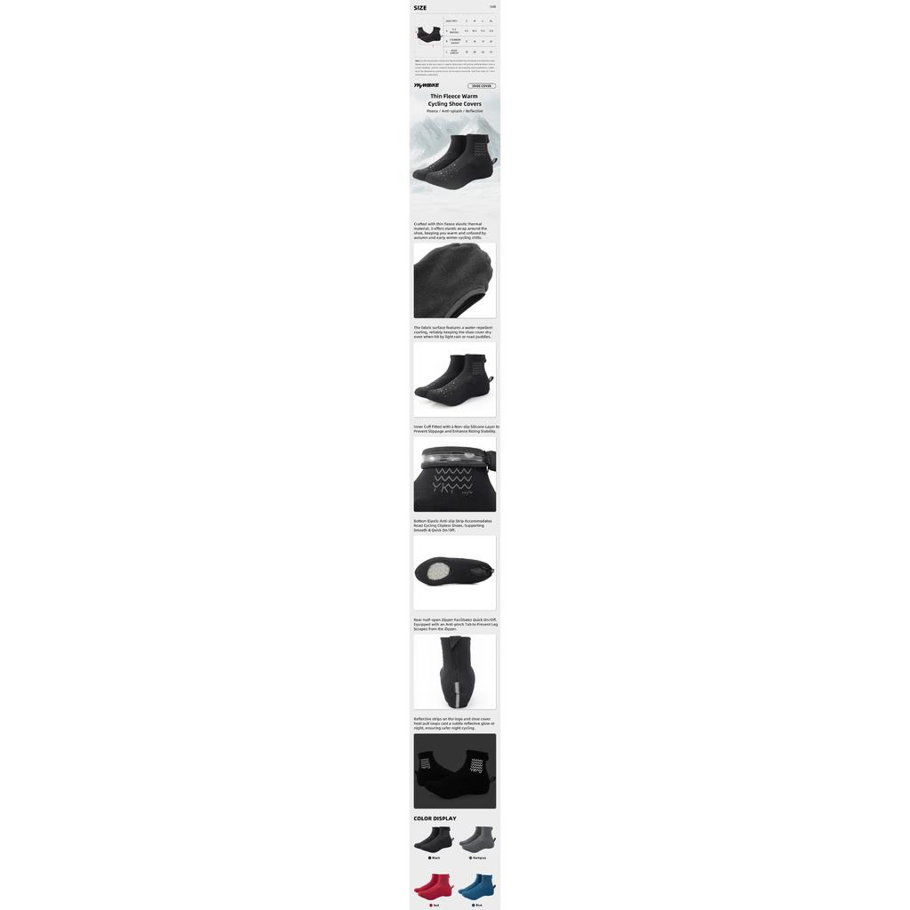 YKYWBIKE 2026 Cycling Shoe Cover Thermal Fleece Road Bike Overshoes Windproof MTB Warm Bicycle Shoes Covers