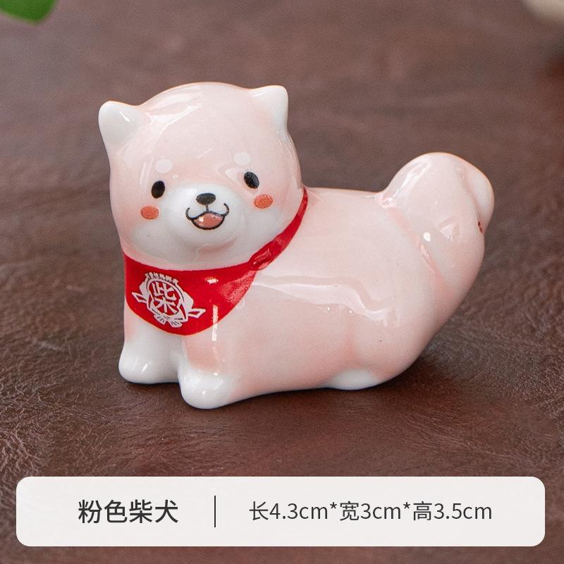 1-3 Japansk Shiba Inu Ätpinnshållare Djurserie Keramiska Bordsdekorationer Hem Kök Skedstöd Söta Tehusdjur