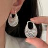 PANJBJ 925 Silver Bow Knot Earring for Women Texture Tassels Sweet Romantic Korean Jewelry Gift