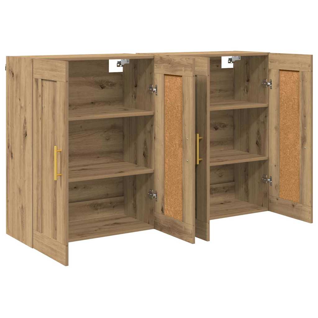 Wall Mounted Cabinet 2 pcs Artisan Oak Finish 69.5 x 34 x 90 cm