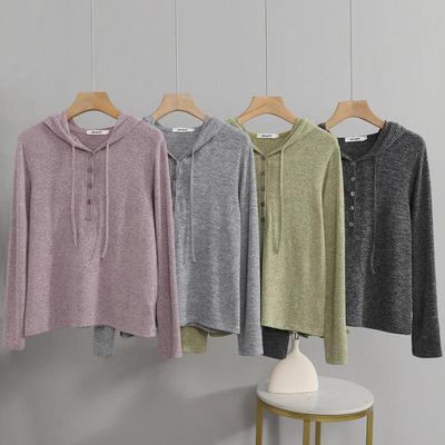 Women's Slimming High Elasticity Knitted Hoodie - Autumn/Winter Style, Warm Long Sleeve Casual Top