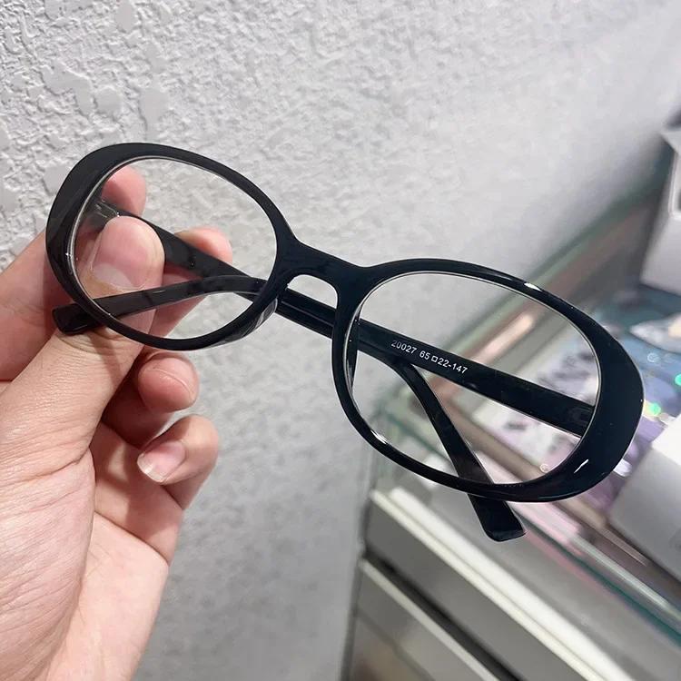Black Red Oversized Frame Glasses Women Retro Oval Eyeglasses Y2K Anti Blue Light Computer Reading Fashion Spectacles Eyewear