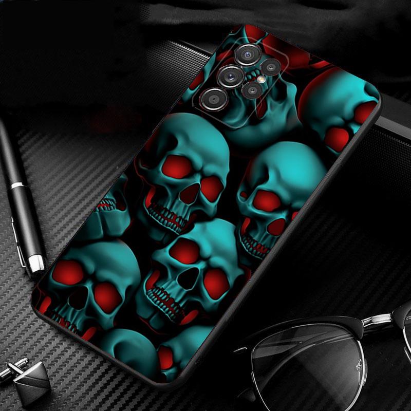Phone Case For Samsung Galaxy S25 S24 S23 S22 S21 Ultra S24 S23 S22 S21 S25 Plus S24 S25 FE Skull