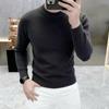 Men's Solid Color Round Neck Wool Knit Sweater - Versatile and Trendy Pullover
