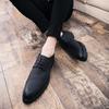 Leather Shoes Men's Spring and Autumn British Casual Trend Business Dress Engraved Youth Suit Wedding Shoes Men's Shoes