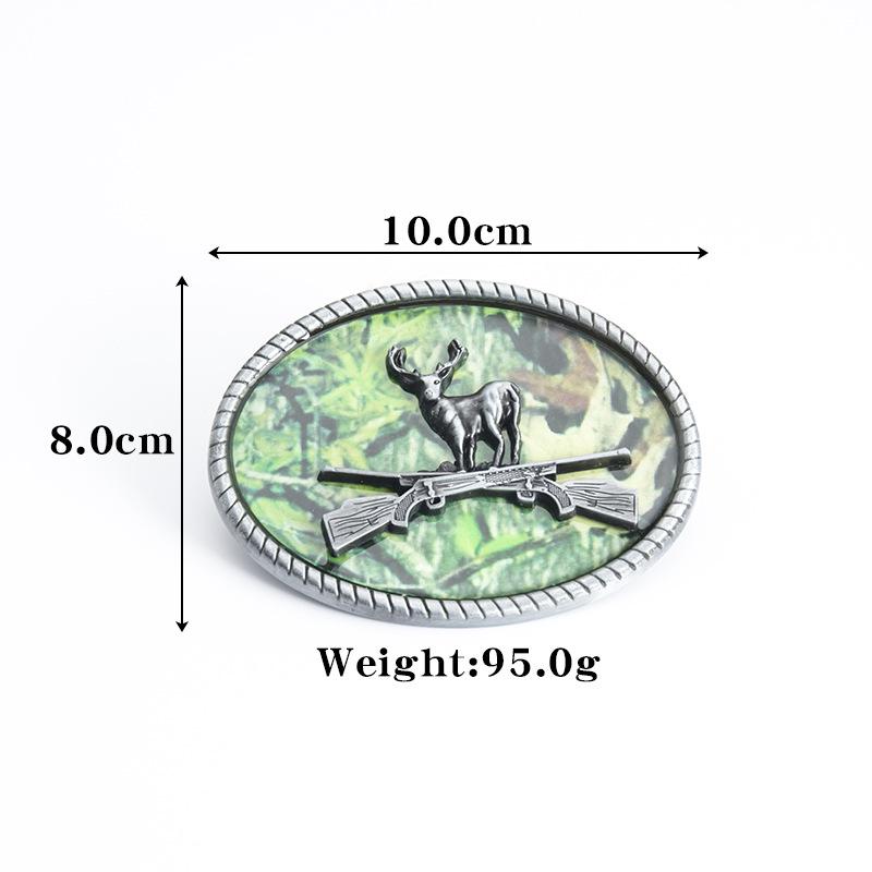 Zinc Alloy Double Gun Deer Design Hunting Belt Buckle