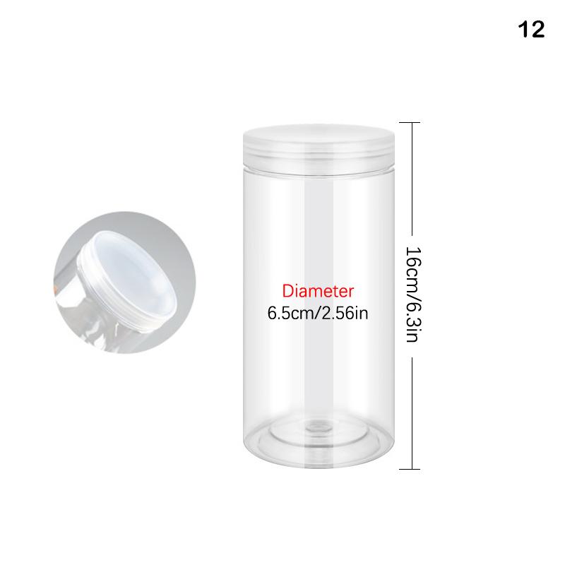 Plastic Packing Bottle Pet Clear Empty Seal Bottle Circular Bucket Storage Biscuit Jar Food Grade Sealed Cans Tank Container