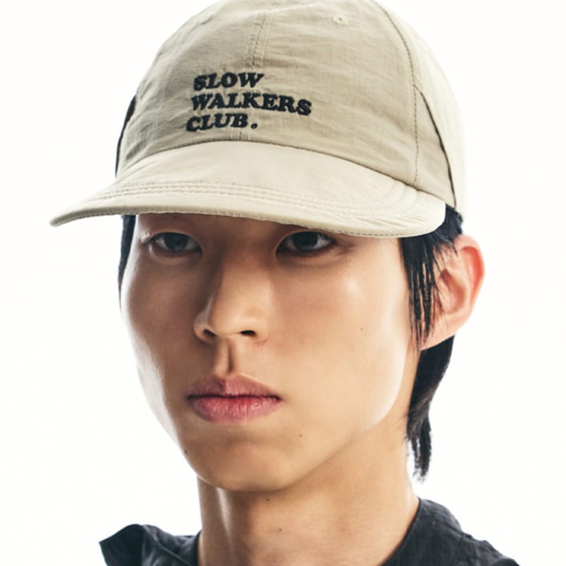 S SY slow walkers club nylon long bill cap beige