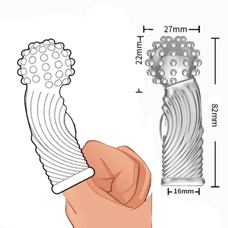 G Point Stimulation Finger Sleeves Clitoris Massage Sex Toys For Women Penis Rings Sex Delay Couples Games Delay Reusable Condom