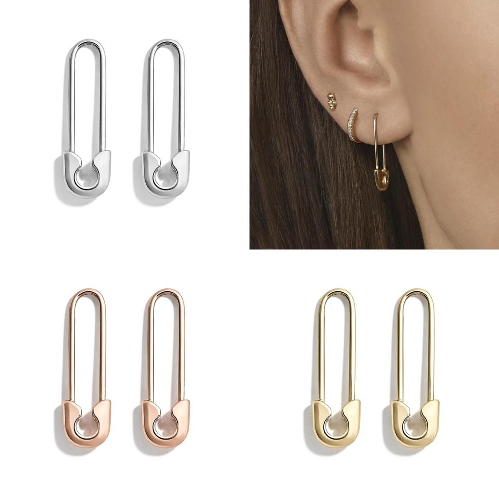 Elegant Geometric Alloy Earrings Trendy Oval Design In Gold And Rose Gold