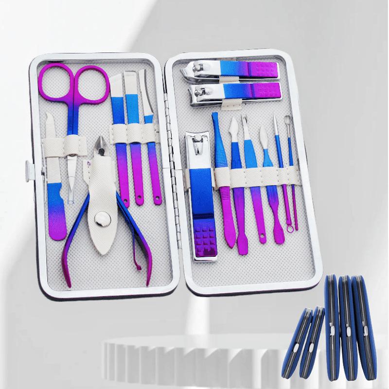 Manicure Set Nail Clippers Pedicure Kit Men Women Grooming kit Manicure Professional Nail Care Tools Gift with Luxurious Travel