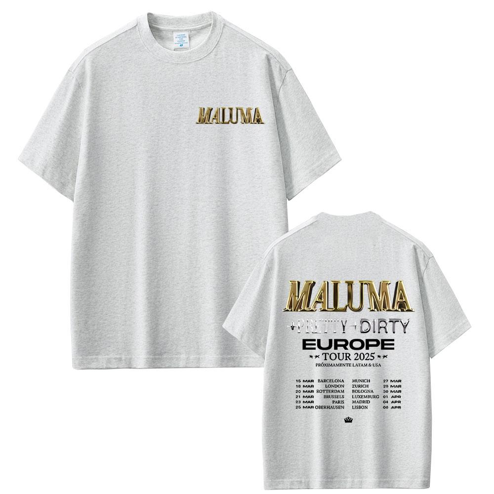 Rapper Maluma Pretty Dirty Europet Tour 2025 T-shirt Men Women Fashion Vintage Oversized T Shirts Male Hip Hop Rap Streetwear