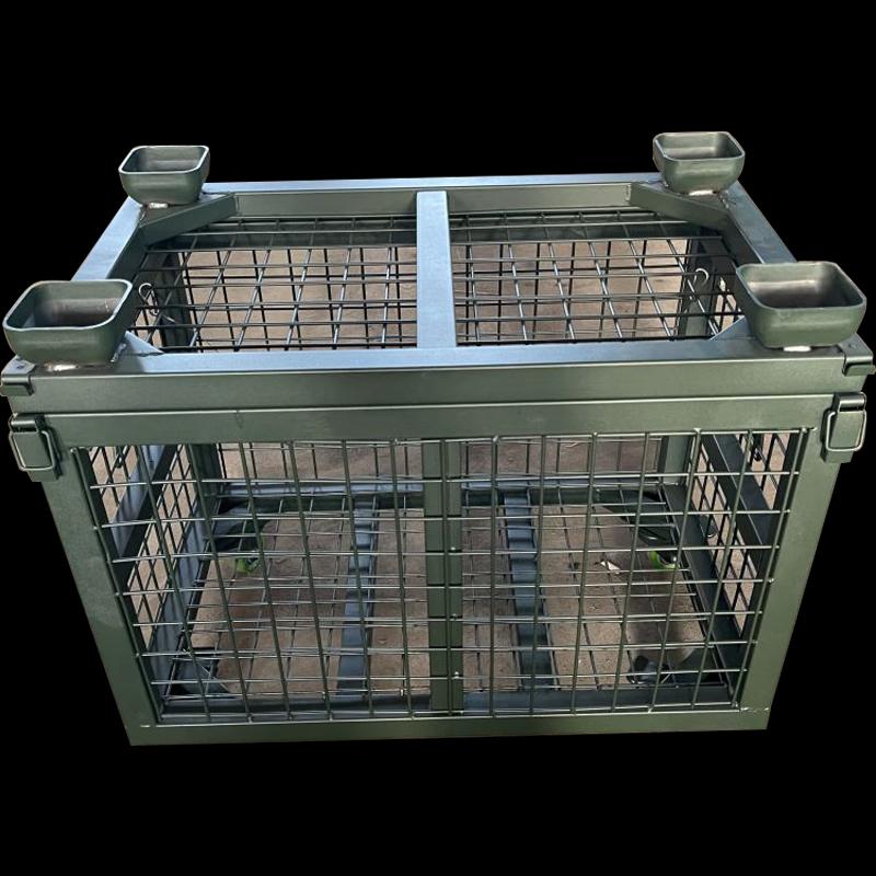 Military Green Mobile Mesh Storage Cage