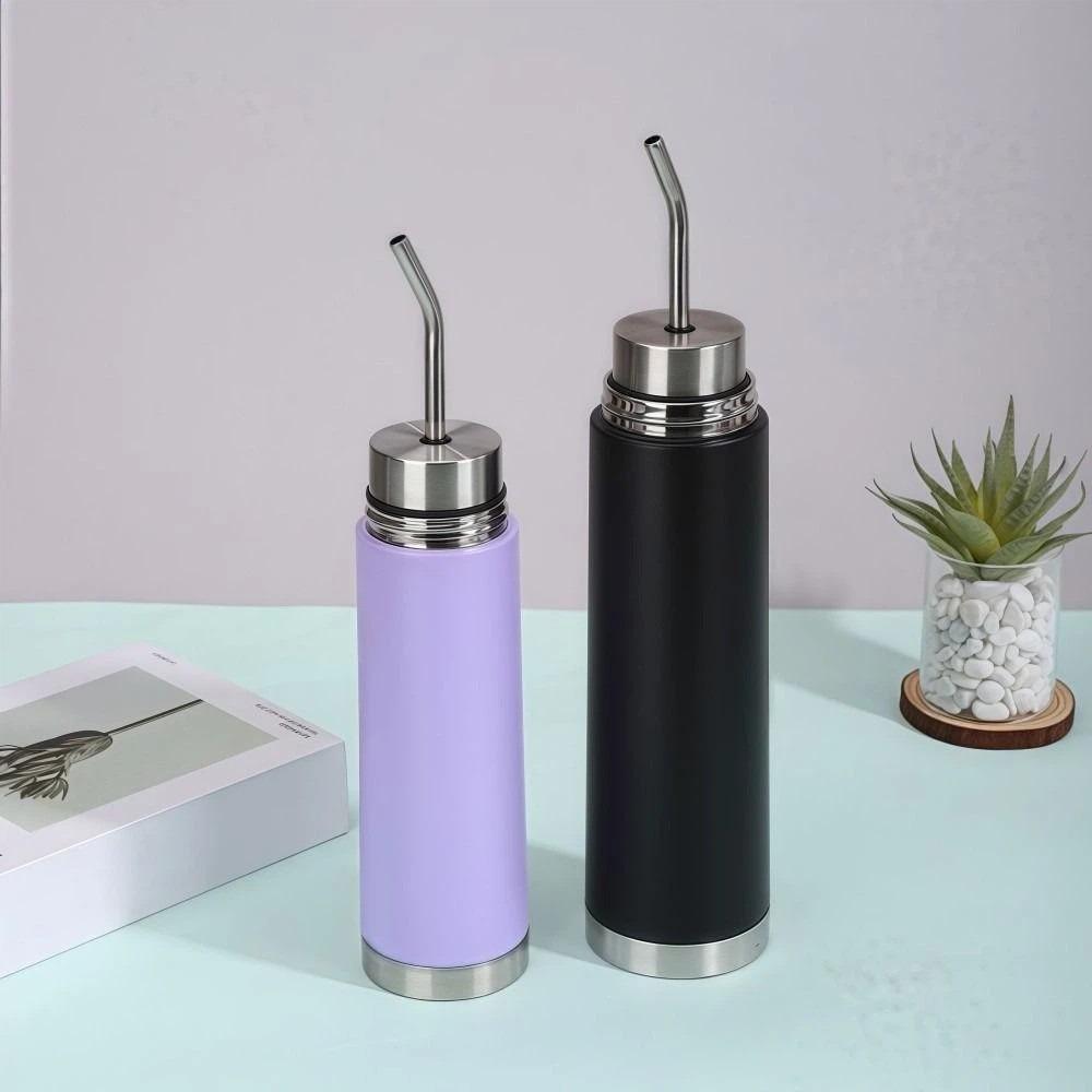 Borraccia Termica Sottovuoto 500ml/750ml con Cannuccia Integrata Borraccia Isolante da Viaggio Uso Quotidiano