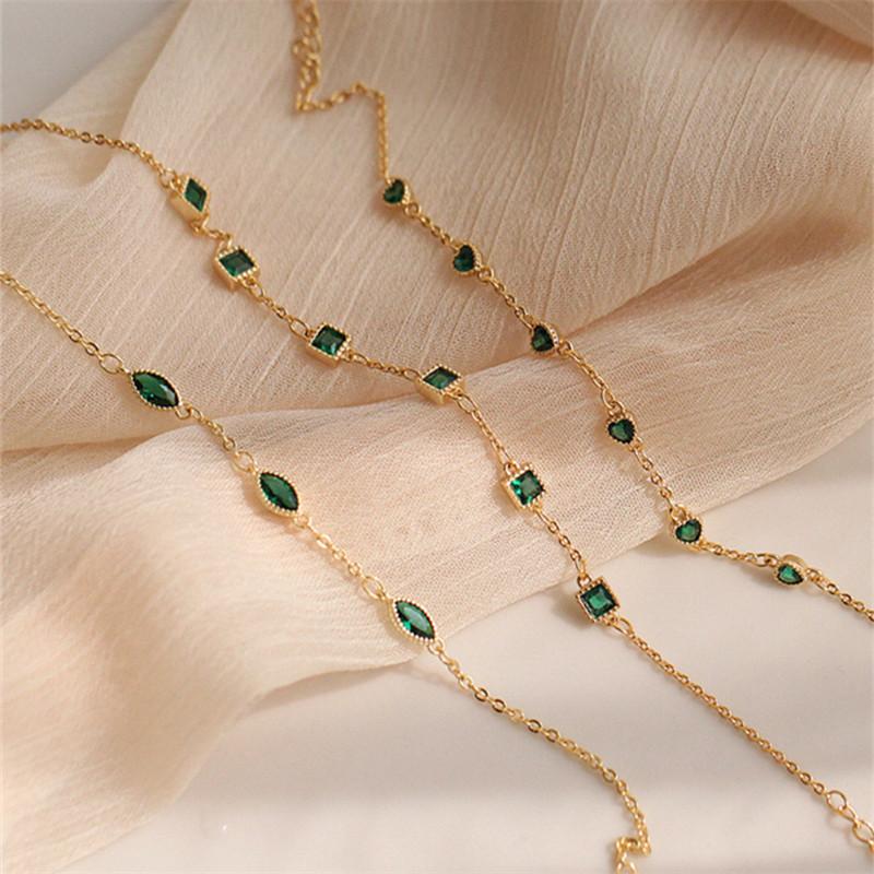 925 Sterling Silver Simple Emerald Crystal Bracelet For Women Light Luxury Temperament Mother's Day Jewelry Gift