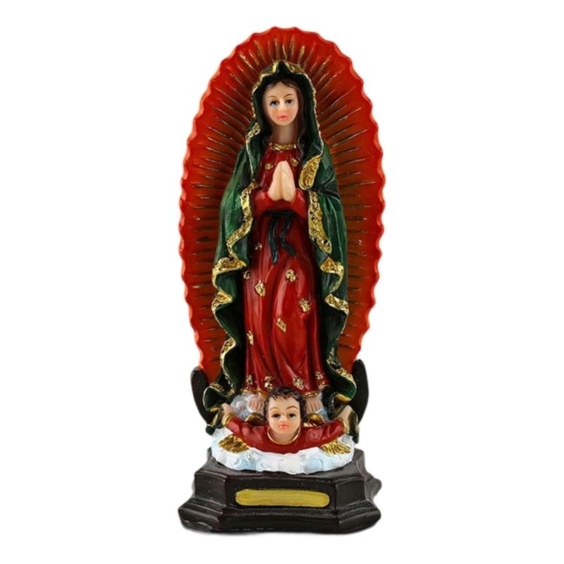 Sacred Mother Marys With Child Statue Resin Catholic Figurine Light Design For Christian Faithful Collectors Family