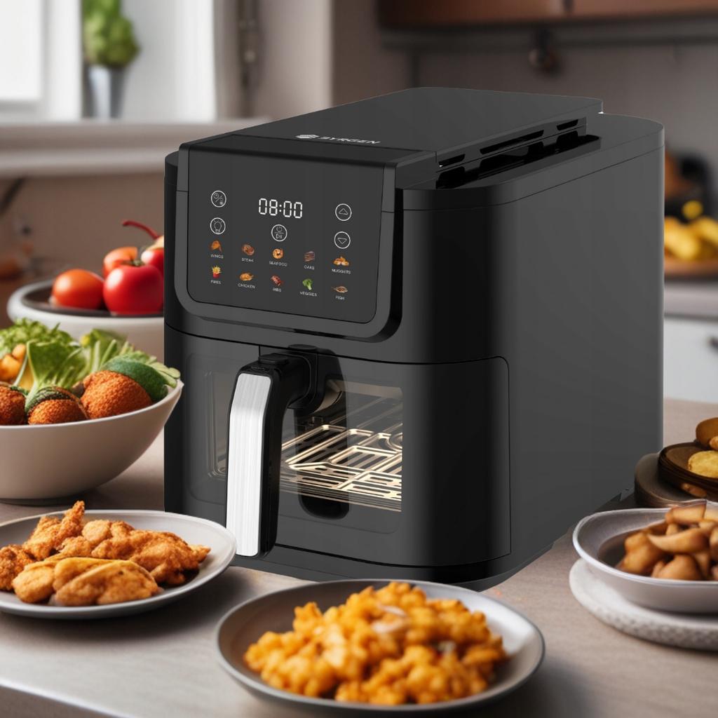 BYRGEN Air Fryer 8L Large Drawer Window Fryer