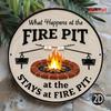 Vintage Fire Pit Metal Sign Durable Indoor Outdoor Weather Resistant Gift