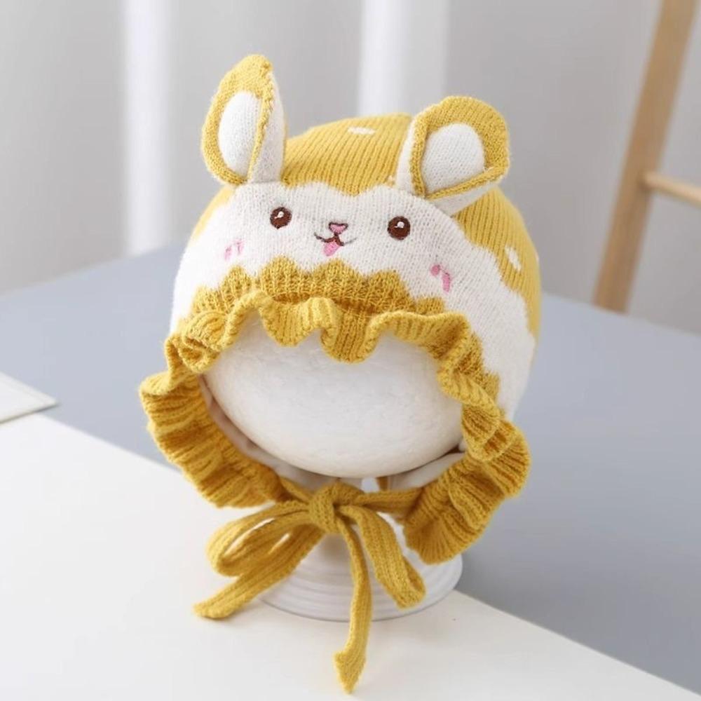 Rabbit Ear Infant Beanie Hats Solid Color Kids Pullover Cap Fashion Baby Knitted Hat Outdoor