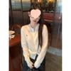 Women's Korean-Style Red Cardigan Sweater Coat - Loose Slimming Knit Top for Spring & Autumn 2025