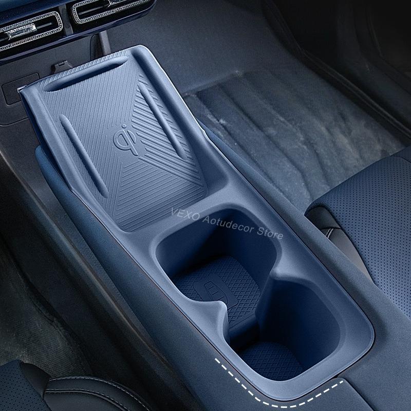 For BYD SEAGULL Dolphin MINI Central Console Wireless Charger Pad With Cup Holder Silicone Car Interior Modification Accessories