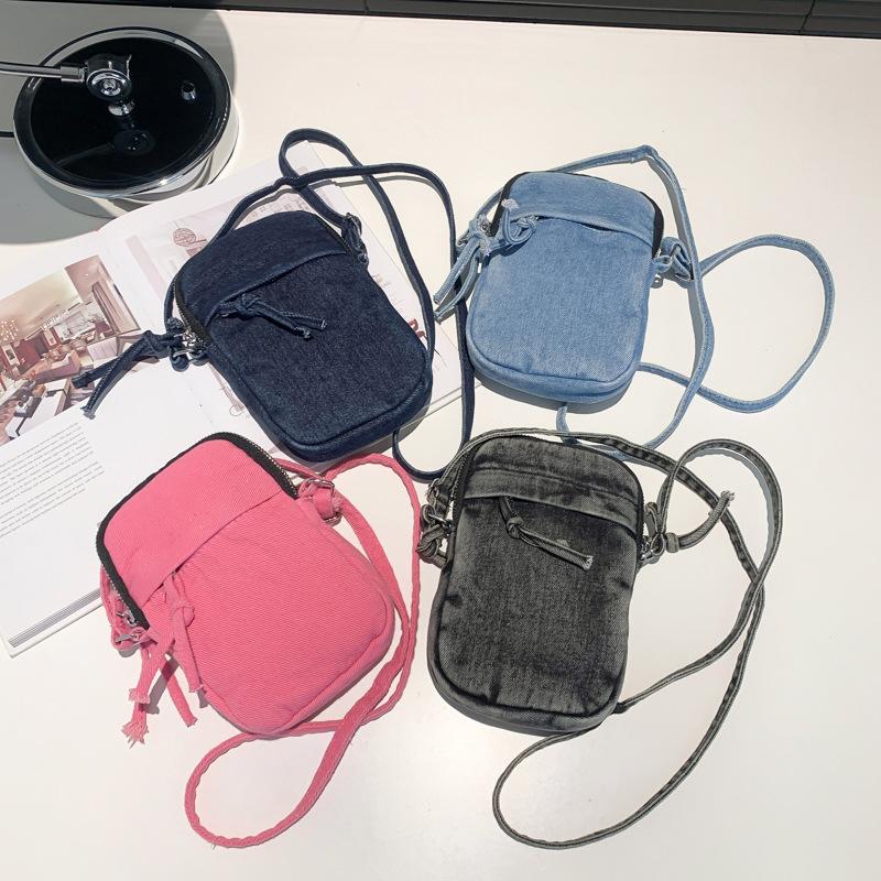 Japanese denim small bag 2025 new Korean version simple shoulder bag fashion niche casual messenger small square bag