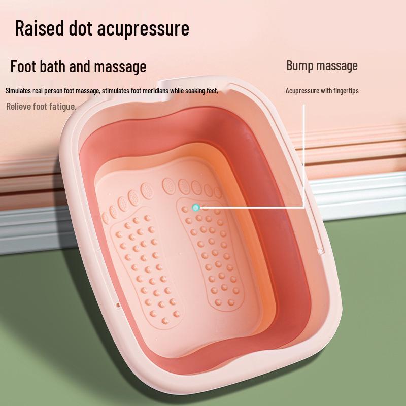 Portable Folding Foot Bath Basin with Lid for Home Massage & Insulation