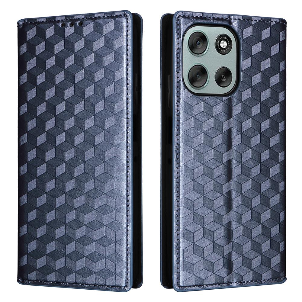 For Motorola Moto G56 5G Case Wallet Rhombus Imprinted Leather Phone Cover