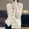 QingHe Cashmere Women's 30% Cashmere Cardigan - Soft & Warm Wool Blend Sweater