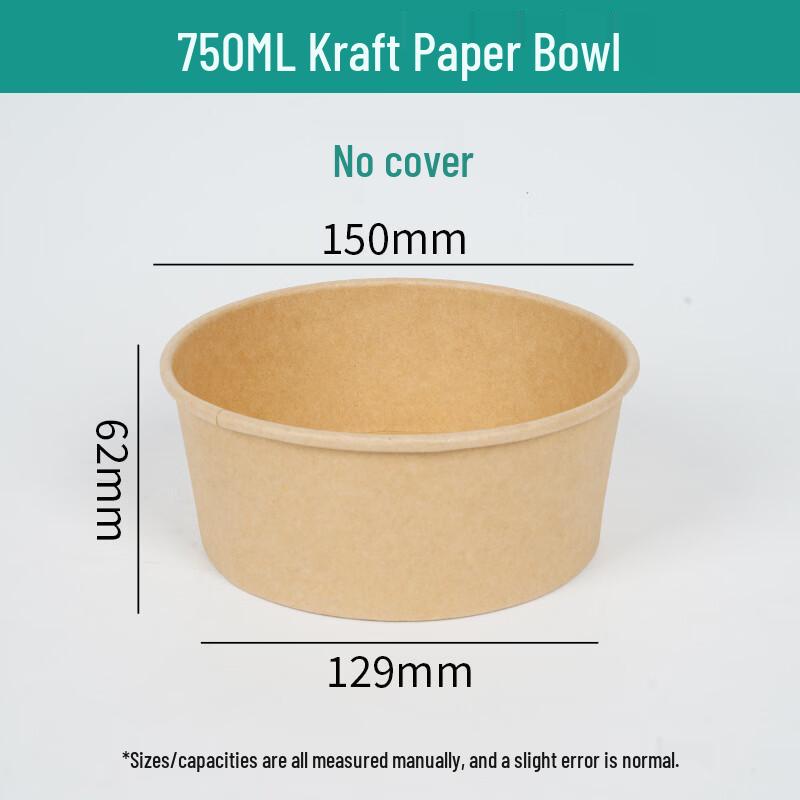 Disposable Kraft Paper Food Bowls with Lids