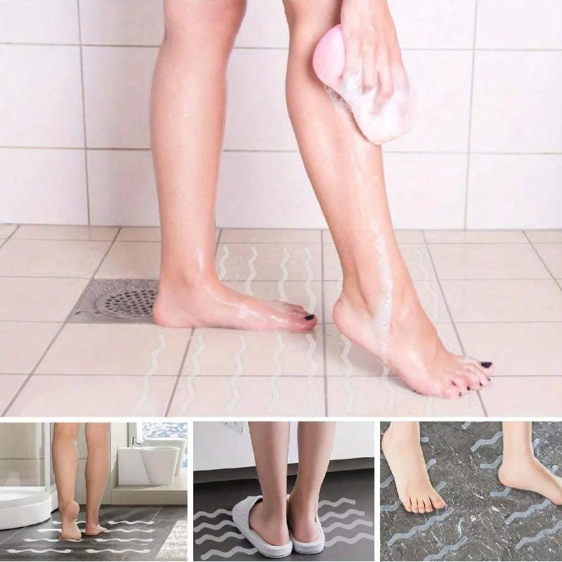 24pcs/Package Transparent Anti-Slip Stickers For Bathroom Floor And Shower - Bathtub Floor Safety Anti-Slip Strips
