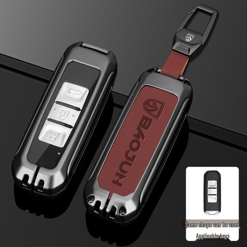 Baojun 560/530/510/E100/730/310w/E200 Car Key Case with Buckle - Metal Shell for Men and Women