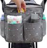 Stroller Bag Organizer for Mom's Accessories Large Spacious Grey Set