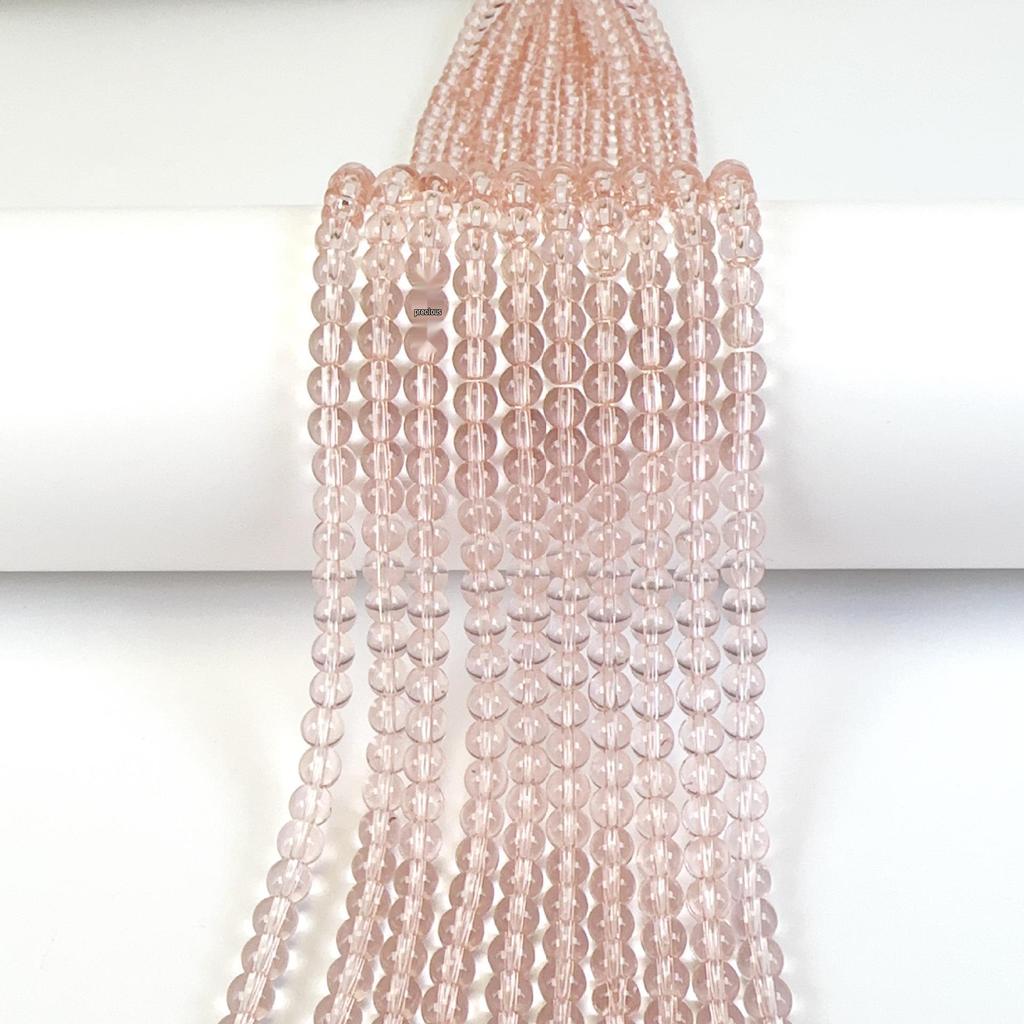 6mm Natural Glossy Round Bead Lampwork Glass for DIY Cell Phone Chains, Earrings, Hairpins, and Flower Stamens.