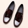 Fashion Designer Fashion New Men Pointed Penny Loafter Glossy Black Brown Flats Leather Casual Shoes Male Formal Dress Footwear