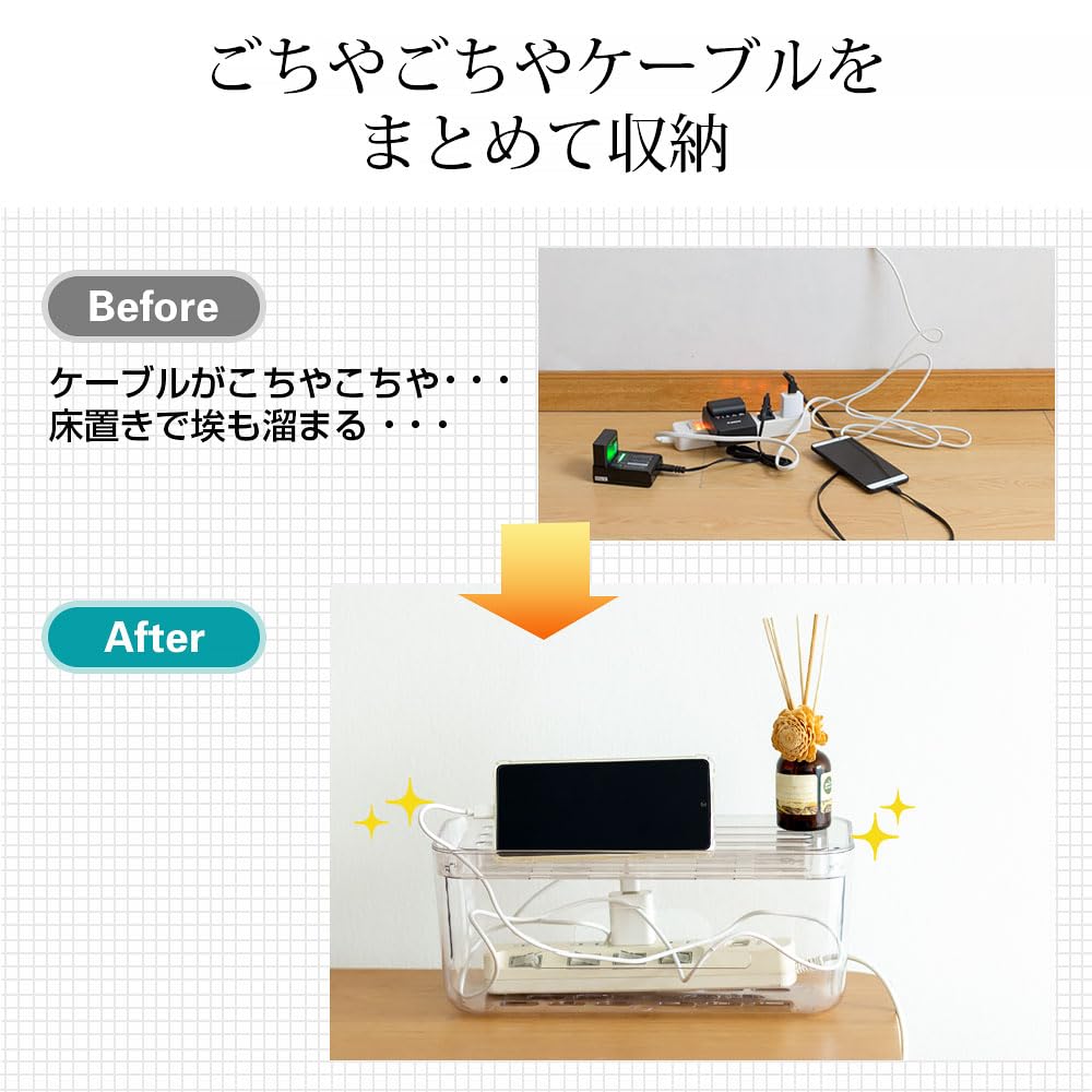 Yabanya Cable Wiring Hiding Cord Outlet Cord Cable Storage Transparent Box, Box, Storage, Box, Wiring, Hiding, Box,
