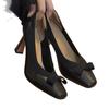 Fashion Retro Round Toe Elegant High Heels Ladies Cross Straps Shallow Fashion Designer Party Dress Shoes Women Pumps Zapatos De Mujer