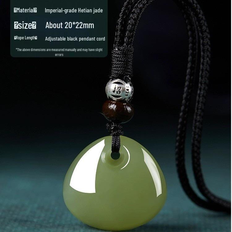 Natürlicher Hetian Jade Glücksbeutel Amulett: Frauen Friedenssegen Anhänger - Exquisites Glücksgeschenk