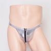 Zip Open Penis Pouch G-String Men Sexy Men Bright Leather T-Back Thong Fetish Underwear Tanga Gay U Convex Pouch Underpants