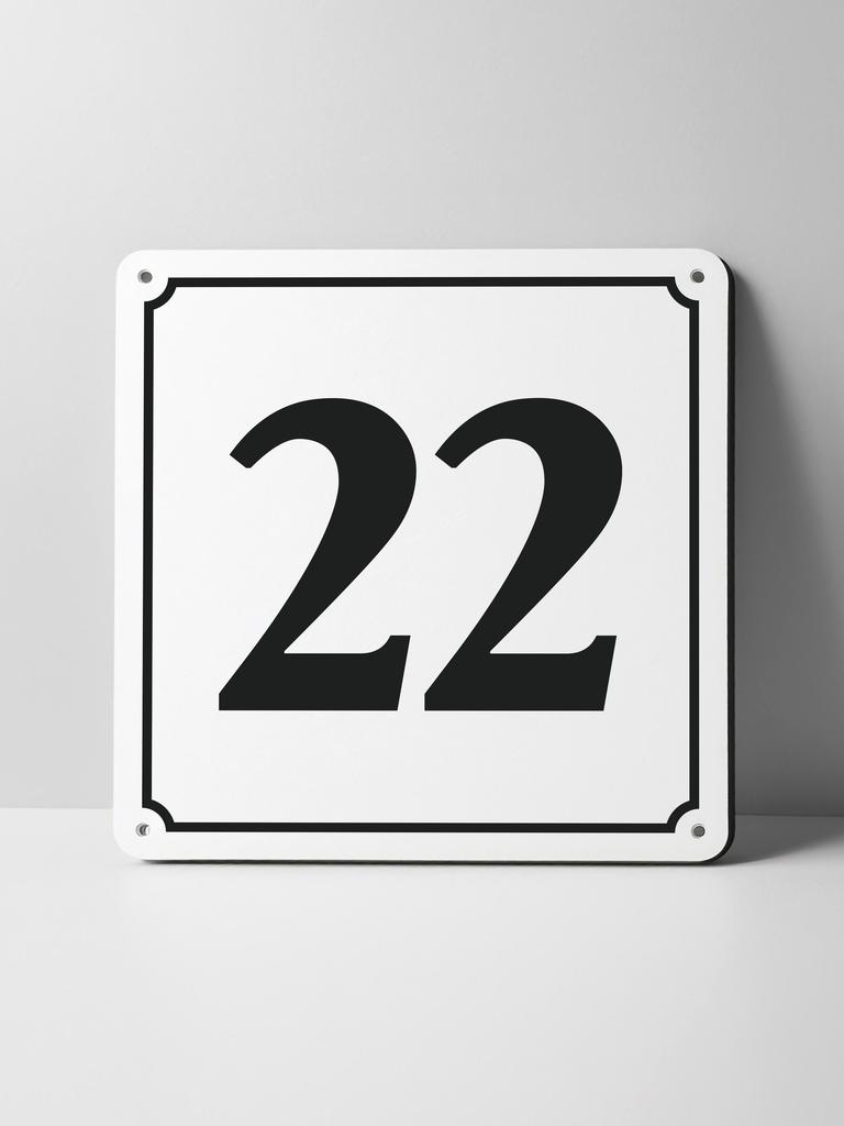 Metal Sign Black House Number On White Background Outdoor Wall Art Decor