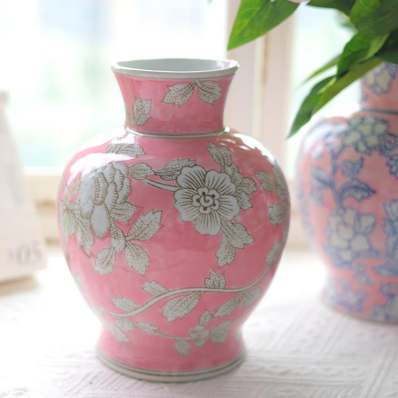Ceramic Vase Chinese Retro Bottle Blue and White Porcelain Flower Vase Flower Arrangement Accessories Home Decoration