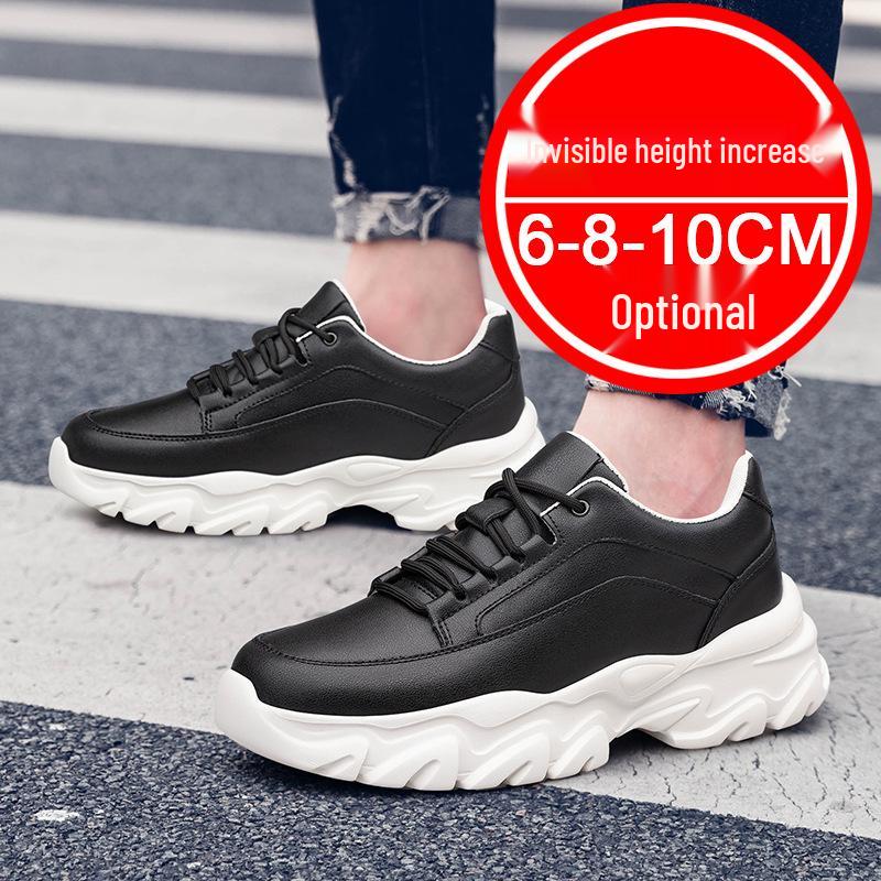 Men's 8cm Height Increasing White Breathable Casual & Running Shoes