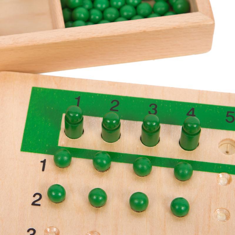 Montessori Math Educational Wooden Blocks: Multiplication & Division Board for Infants & Toddlers
