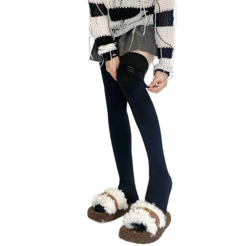 Thigh Over-Knee Socks, Fleece Thickened Silicone Non-Slip Knee Socks, Thigh Root Socks, Winter Warm High-Tube Stockings