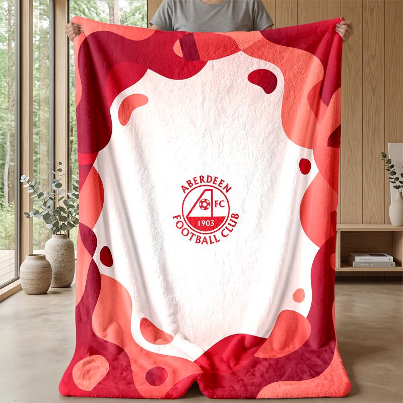 Coperta in Morbido Pile di Flanella Aberdeen FC Leggera Accogliente Calda Coperta Plaid per Divano Letto Arredamento Casa