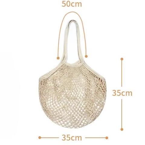 

1Pc Reusable Cotton Mesh Bag Shopping String Fishnet Net Turtle Bag Storage Handbag Tote Woven Net Tote Environmental Protection