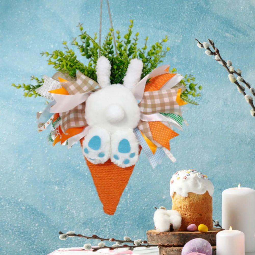 Decorative Style Easter Wreath Rabbit Design Hanging Garland Bunny Decoration  Window Display