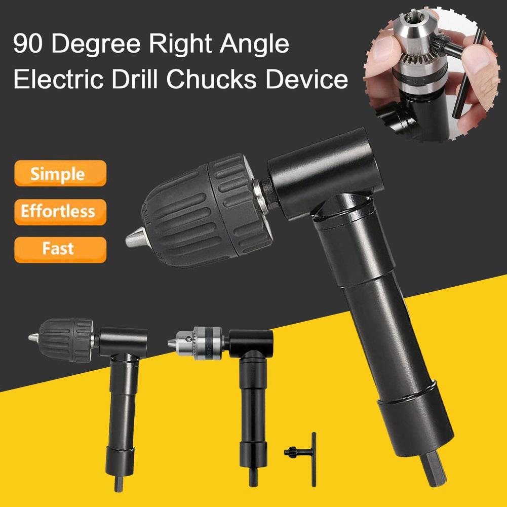90 Degree Right Angle Electric Drill Chucks 3-claw High Precision Chuck Extension Accessories Conversion Angle Drill